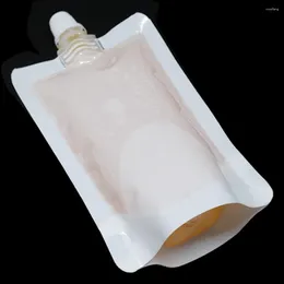 Storage Bags DHL White Stand Up Drinking Beverage Milk Package Spout Bag Plastic PE Doypack Fruit Juice Liquid Pack Out Squeeze Pouch