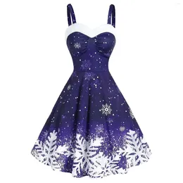 Casual Dresses Women's Christmas Gradient Snowflake Print Fashion Sexy Retro Short Dress A Line Features: