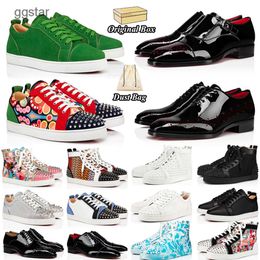 With Box 2024 Red Bottomlies Shoes 2024 New Luxury Designer shoes Loafers mens Sneakers Plateforme High Top Casual Women Shoe Black Glitter Low T FXU8