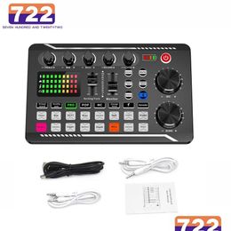 Other A/V Accessories F998 Sound Card Microphone Mixer O Mixing Console Amplifier Live Music Dj Equipment 240110 Drop Delivery Electr Dh69F