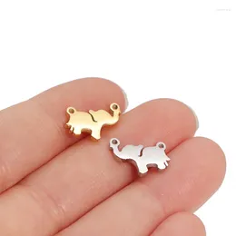 Charms 10pcs/Lot 10 12mm Tiny Elephant Connectors Stainless Steel DIY Jewellery Necklace Bracelet Animal Accessories