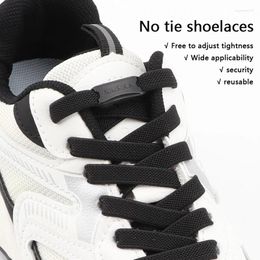 Shoe Parts 1Pair Elastic Laces Sneakers Tennis No Tie Shoelaces Adults Kids 8MM Wide Flats Rubber Shoelace Without Ties Shoes Accesories