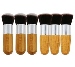 Professional Bamboo Foundation Brush Powder Concealer Blush Liquid Foundation Blush Angled Flat Top Base Liquid Cosmetics New FY553078520