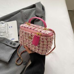 Bolsa Para Dama 2023 Bling Design Small Chain Shoulder Tweed Bags New Fashion Handbags Luxury Brand Designer Women Crossbody Bag