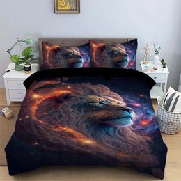 Bedding Sets Starry Lion Set Home Textile Polyester 3D Digital Printing Bedspread Quilt Cover Pillowcase Bedroom