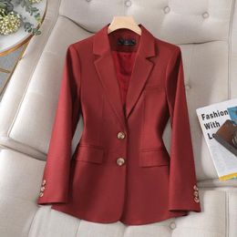 Women's Suits Spring Autumn Women Ladies Blazer Black Green Apricot Red Female Long Sleeve Solid Casual Jacket Coat Outerwear 4XL
