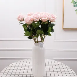 Decorative Flowers Indoor Plastic Decoration Imitation Rose Home Single Artificial