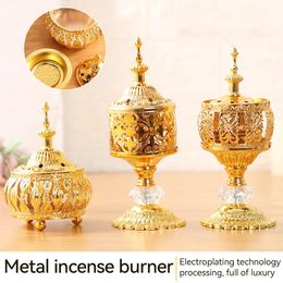 Ramadan Golden Hollow Incense Metal Craft Ornaments Incense Meditation Room Decoration For Muslim Middle East Eid 240516