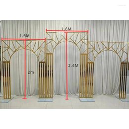 Party Decoration Metal Wedding Flower Arch Frame Circle Gold Props Stage Background Wreath Backdrop Round Square