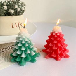 Decorative Flowers Festive Christmas Tree Candle Cedar Scented Holiday Party Ornament Desktop Xmas Navidad Gifts L5