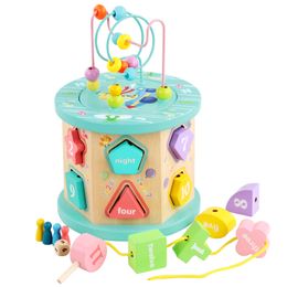 High Quality Multifunctional Bead Winding Toy Shape Matching Toy Popular Wooden Toy Box