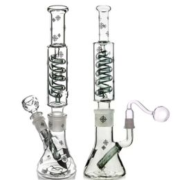 new glass bongs Full glass high quality special shape unique with straight hookah in Grey and blue 10inch