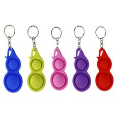 Fidget Toy Keychains Rings Baby Sensory Simple Dimple Toys Gift Adult Child Funny Pop It Stress Reliever Push Bubble Gourd Key Cha2884164