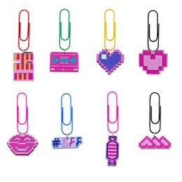 Pendants Pink Battery Cartoon Paper Clips Cute Bookmark Colorf Office Supplies Gifts For Students Funny School Supply Student Statione Otizy