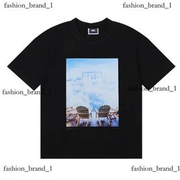 Summer Mens Kith T Shirt Trends Brand Rabbit Paper Designer T Shirt Cutting Spider Print Round Neck Loose Casual Cotton Kith T-Shirt Men And Women Graphic Tee 8b24