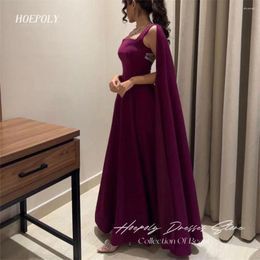 Party Dresses Hoepoly Luxury Square Neck Beading A Line Evening Dress For Woman Summer Style Fashion Simple Classy Long Prom Gown