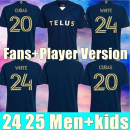 2024 2025 Vancouver Soccer jerseys Whitecaps home away men kids fans player version 24 25 football shirt thailand quality Black Blue WHITE 20 CUBAS tops