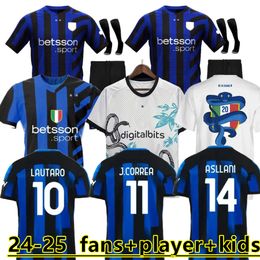 S-4XL 24 25 LAUTARO FINAL Soccer Jerseys THURAM Kids Kit Maillot de DZEKO BARELLA 2024 Maglie Football Shirt 115 Year GAGLIARDINI Kvaratskhelia IntERs IM MIlaNS top 88