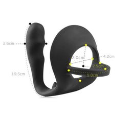 Silicone Male GSpot Prostate Massager P Spot Stimulator Waterproof with Penis Scrotum Ring Sex Toy Penis Enhancer Erection Enhanc2263589