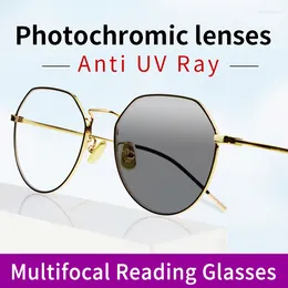 Sunglasses Pochromic Progressive Multifocal Reading Glasses For Women Ultralight Magnifying Anti Glare Magnifier