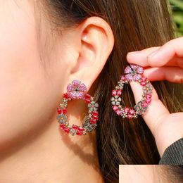 Dangle Chandelier Earrings Luxury Gorgeous Colorf Cz Stud For Women Noble Wedding Party Nice Birthday Gift Lady Fashion Jewellery Dro Dhd5C
