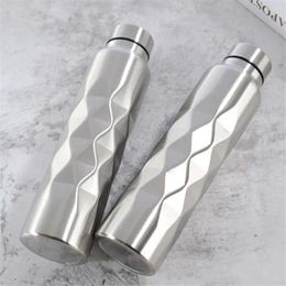 Water Bottles 1000ml Stainless Steel Bottle Drink For Sport Travel Cups Single-Layer Rugged Cup Camping Metal Drinkware