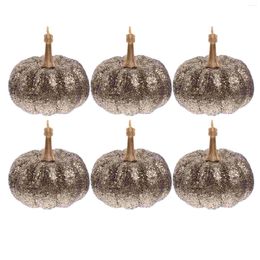 Decorative Flowers 6 Pcs Simulation Foam Pumpkin Tabletop Decor Pendants Sequins Foams Party Decors Hanging Ornament