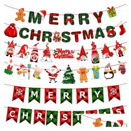 Other Festive Party Supplies Christmas Decorations Colored Paper Ding Window Bunting Pendant P74 Drop Delivery Home Garden Dhgjz