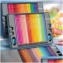 Other Pens Wholesale Colored Pencils Set Boxed Oil-Based Soft Morandi Professional Painting Art Color Paint Brushes 24/36/48 Colors 23 Dhhap