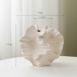 Vases European style plain fired white ceramic vase frosted texture hydroponic dry flower insert home decoration decorations gifts handicrafts 0M4E H240518