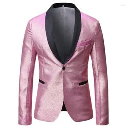 Men's Suits Mens Shiny Fashion Gradient Dress Blazer One Button Shawl Lapel Elegant Suit Jacket Men Casual Party Prom Wedding Banquet Tuxedo