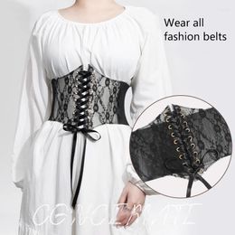 Belts Fashion Lace Wide Waistband For Women Waist Closure Women's Versatile Dress Top Decoration With Expandable Elastic Band