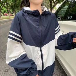 Women's Jackets Harajuku Korean Fashion Jacket Women Oversized Sunscreen Thin Track Outwear Gorpcore Loose Zipper Hooded Coats