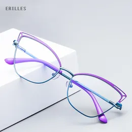 Sunglasses Frames Fashion Hollow Out Cat Eye Glasses For Women Blue Light Blocking Computer Eyeglasses Candy Color Plain Mirror Eyewear