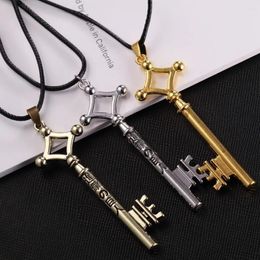 Pendant Necklaces Attack On Titan Eren Trendy Key Necklace 2024 Animation Men And Women Universal Hundred Cosplay Gifts For Friends