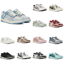 Italy Brand Women Men Skel Top Low Sneakers Shoes Couple Bone Board Leisure Flats Lace-up Trainers Luxury Sports Comfort Skateboard Walking EU35-46