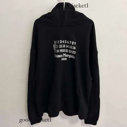 Brand Maison Mm6 Mens Hoodies Sweatshirts Margiela mm6 hoodie Designer Calendar Hoodie Sweater Inverted Numbers Scrambled Irregular Quadrangle Pullover 773