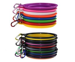 Collapsible Bowls Silicone Puppy Pet Bowl Pet Dog Feeding Bowls with Climbing Buckle Outdoor Travel Portable Dog Food CoEPAO9471967