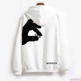 Mens Hoodies Sweatshirts White Luxury Designer Fashion Finger Print Ow Brand Hooded Sweatshirt Oversize Rkxn QTWW QTWW DEBP SUBU