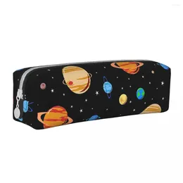 Fun Cute Planets Pencil Case Space Box Pen For Student Large Storage Bags Office Gift Stationery