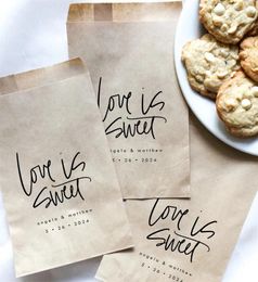 Gift Wrap 25pcs Love Is Sweet Favour Bag || Wedding Party Cookie Donut Bags Candy Thank Y