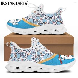 Casual Shoes INSTANTARTS Cute Cartoon Tooth Design Women Lace Up Sneaker Mesh Ladies Dentist Sport Footwear Zapatos Planos Mujer