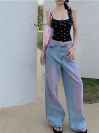 Women's Jeans Benuynffy Y2k Streetwear Fashion Baggy 2024 American Retro 90s Loose High Waist Casual Straight Wide Leg Pants