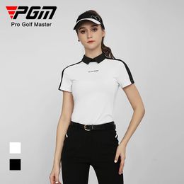 T-shirt da donna da golf PGM Athleisure a maniche corta Donne ad asciugatura rapida per la pelle trasparente YF560 240518
