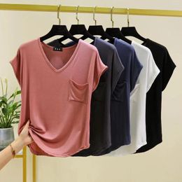 Women's Sleepwear Modal Bottoming Shirt Summer Pajamas Thin Top Women Clothes Solid Color T-shirt Korean Fashion Sleep Tops Outside Wear