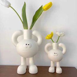 Vases Nordic Instagram Big Feet Vase Cute Luxury Entrance Dining Table Decorative Ornament Gift Childrens Room Flower Arrangement H240517