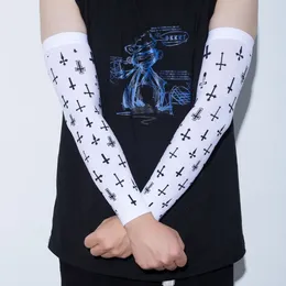 Knee Pads Ice Silk Long Sleeves Summer Anti-Sunburn Arm Cover Cool Hand Fingerless Sleeve Men Women