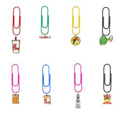 Pendants Fe Chicken Cartoon Paper Clips Funny Book Markers For Teacher Cute Kids Colorf Paperclips Nurse Sile Bookmarks Dispenser Book Ot6Wt