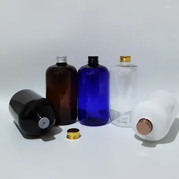Storage Bottles 12pcs 500ml Plastic Cosmetic Containers With Black Aluminium Screw Cap Empty Shampoo Gold Silver Lid