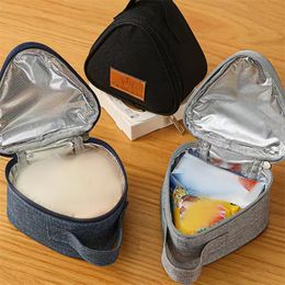 Mini Triangular Insulation Bag Aluminum Foil Thermal Cooler Lunch Tote Student Rice Ball Box Bento Carry Bags 240511